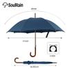 SoulRain 48" Large Umbrella Windproof Stick Umbrellas for Rain, Automatic Open, Vintage Cane Navy Blue big Umbrella with Classic Wooden Handle,Open for 2 Persons adult,for Women & Men(Navy Blue) view 4