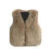 Moonker Toddler Baby Girls Kids Winter Warm Clothes Faux Fur Waistcoat Thick Coat Outwear Vest Tops 3-7 T (5-6 Years Old, Khaki) view 1