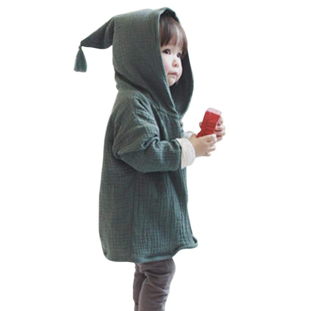 Baby Coat 1-4 Years Old,Infant Toddler Boys Girls Kids Solid Warm Long Sleeve Hooded Jacket Cardigan Outerwear (6-12 Months, Green)