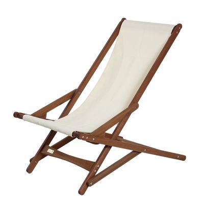 BYER OF MAINE Pangean Glider Chair Folding Wood & Canvas Chair Portable Outdoor Chair for Porch, Patio, or Beach in Natural