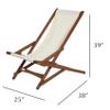 BYER OF MAINE Pangean Glider Chair  Folding Wood & Canvas Chair  Portable Outdoor Chair for Porch, Patio, or Beach in Natural view 3