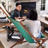BYER OF MAINE Pangean Glider Chair  Folding Wood & Canvas Chair  Portable Outdoor Chair for Porch, Patio, or Beach in Natural view 4