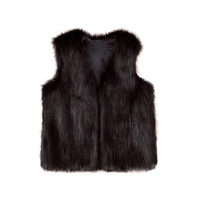 Moonker Girls Faux Fur Waistcoat for 3-8 Years Old,Baby Girls Children Kids Winter Warm Clothes Thick Vest Coat Outwear (2-3 Years Old, Black)
