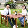 BYER OF MAINE - Pangean Nomad Folding Wood Table, Hardwood Portable Table for Bistro, Deck, or Camping, Use Indoors or Outdoors view 2