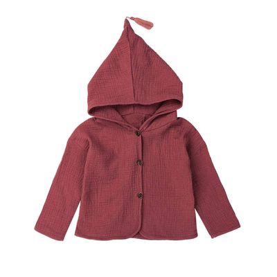 Baby Coat 1-4 Years Old,Infant Toddler Boys Girls Kids Solid Warm Long Sleeve Hooded Jacket Cardigan Outerwear (18-24 Months, Wine)