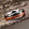 THREE KEYS JEWELRY 6mm Mens Silver Tungsten Rings Two Tone Zebra Acacia Wood & Antler Arrows Inlay Hunting Wedding Band Unisex High Polished Domed Comfort Fit Durable, Size 10 view 3