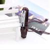 Caiyao Fashion Cross Leather Bracelet Alloy Cross Religious Gifts for Men Jewelry-Brown view 2