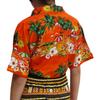 Full Funk Childrens Hawaiian Shirt in Summer Printed Rayon Seaside Beach Fun, 10 Years-12 Years, CoconutTree&Glasses in Orange view 4