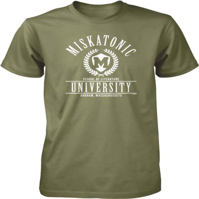 NOFO Clothing Co Miskatonic University, Arkham, MA Men's T-Shirt, XXL Moss