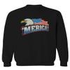 0055. Merica Eagle USA American Flag United States America Men's Crewneck Sweatshirt (Black Small)