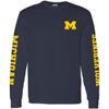 AL1120 - Michigan Wolverines Double Sleeve Print Long Sleeve - 2X-Large - Navy view 1