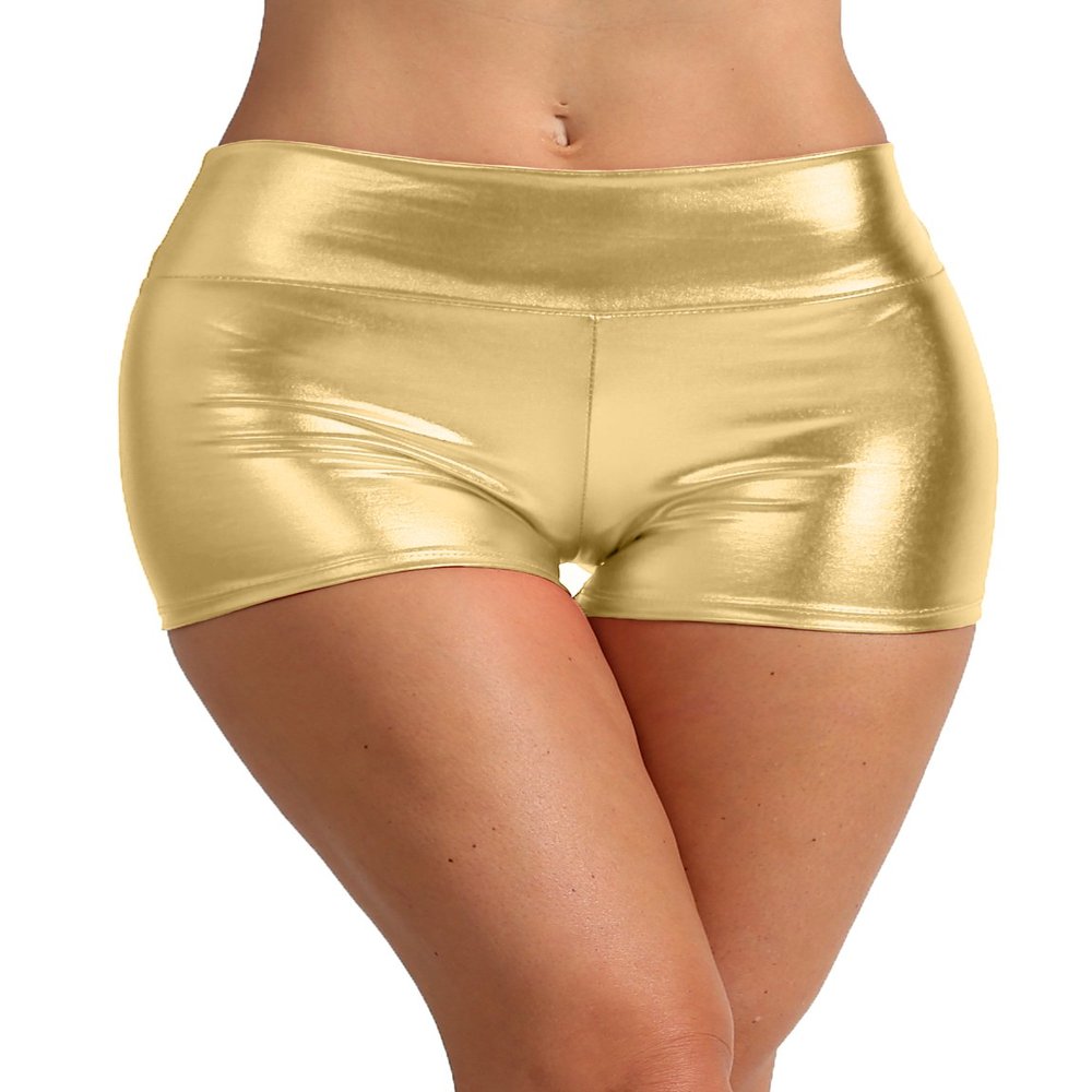 NE PEOPLE Womens Sexy Shorts Metallic/Satin Spandex Hot Pants Made in USA