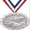 Crown Awards Swim Medals - 2" Silver Swim Team Medal Award view 1
