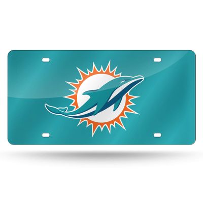 Rico Industries NFL Football Miami Dolphins Teal Color Laser Cut Tag