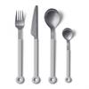 mono Ring Flatware Sets in Black, White, Blue and Grey (White, 4pc Set) view 1