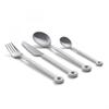 mono Ring Flatware Sets in Black, White, Blue and Grey (White, 4pc Set) view 2