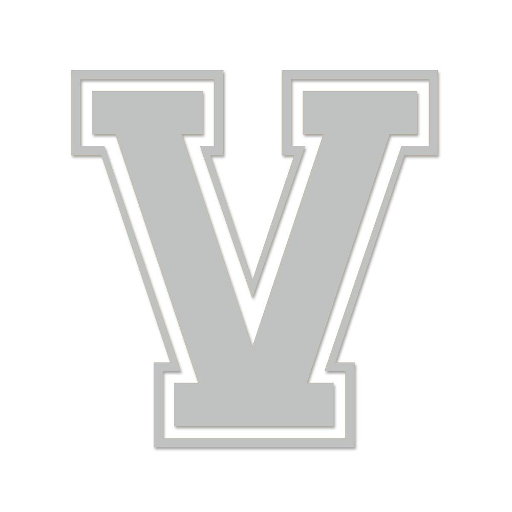 Applicable Pun Varsity Letter V - Vinyl Decal for Outdoor Use on Cars, ATV, Boats, Windows and More - Light Grey 5 Inches Tall