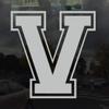 Applicable Pun Varsity Letter V - Vinyl Decal for Outdoor Use on Cars, ATV, Boats, Windows and More - Light Grey 5 Inches Tall view 2