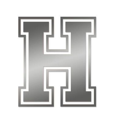 Applicable Pun Varsity Letter H - Vinyl Decal for Outdoor Use on Cars, ATV, Boats, Windows and More - Silver 4 Inches Tall