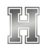 Applicable Pun Varsity Letter H - Vinyl Decal for Outdoor Use on Cars, ATV, Boats, Windows and More - Silver 4 Inches Tall view 1