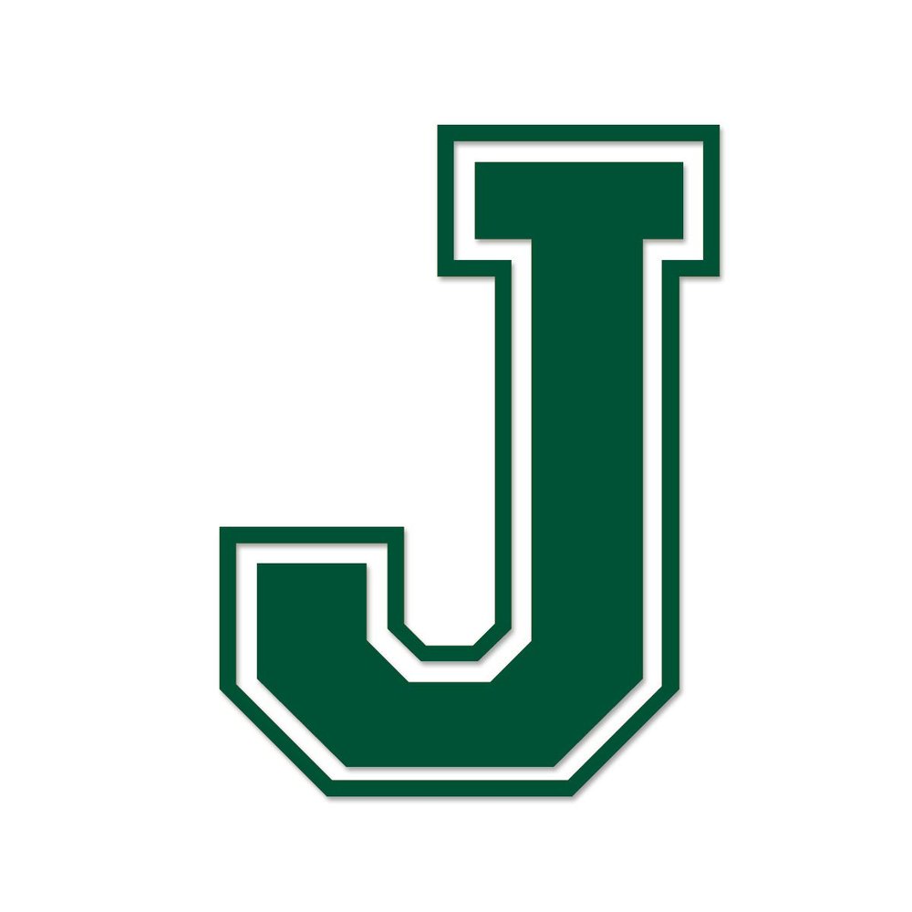Applicable Pun Varsity Letter J - Vinyl Decal for Outdoor Use on Cars, ATV, Boats, Windows and More - Forest Green 3 Inches Tall