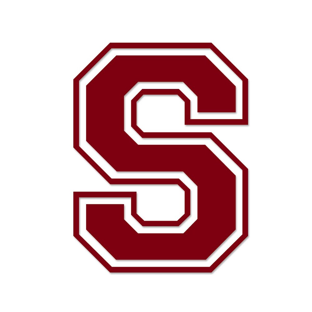 Applicable Pun Varsity Letter S - Vinyl Decal for Outdoor Use on Cars, ATV, Boats, Windows and More - Burgundy 4 Inches Tall