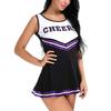 ZTie Women's School Girls Musical Party Halloween Cheerleader Costume Fancy Dress Uniform Outfit (XL, Black) view 1