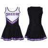 ZTie Women's School Girls Musical Party Halloween Cheerleader Costume Fancy Dress Uniform Outfit (XL, Black) view 3