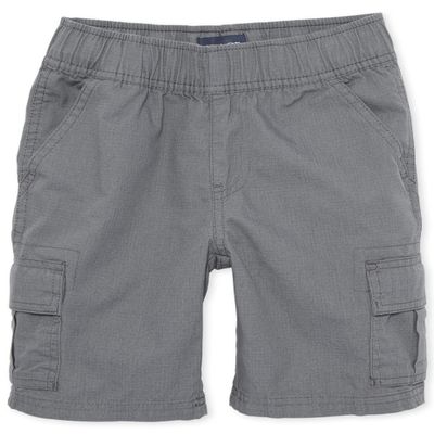 The Children's Place Boys' Uniform Pull On Cargo Shorts, Storm, 4 slim