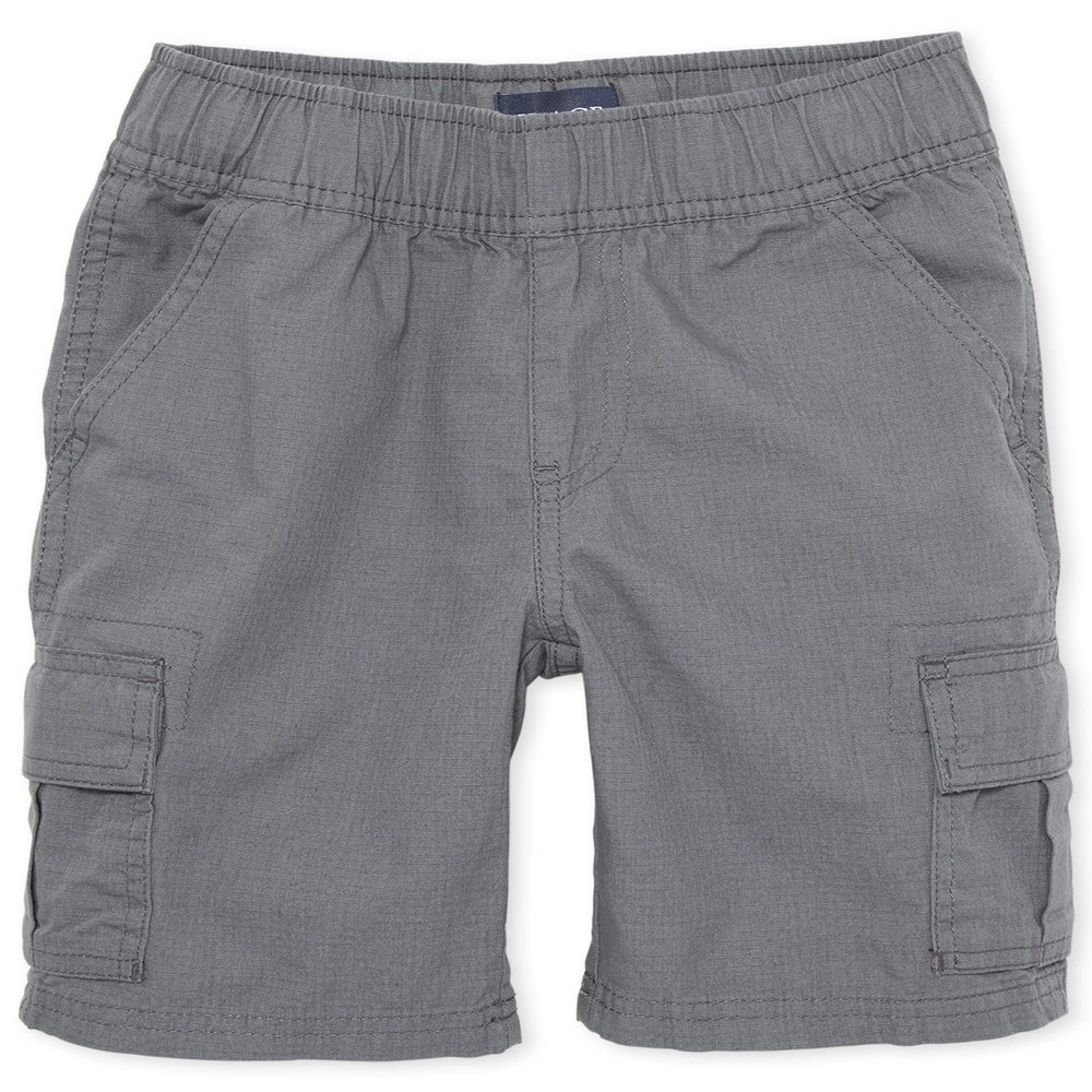 The Children's Place Boys' Uniform Pull On Cargo Shorts, Storm, 4 slim