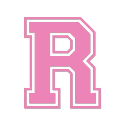 Applicable Pun Varsity Letter R - Vinyl Decal for Outdoor Use on Cars, ATV, Boats, Windows and More - Light Pink 3 Inches Tall