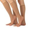 CALZITALY - 2 Pairs Open Toe Knee High Socks, Toeless Over-the-Calf Socks, Light Fabric Sheer 10 Denier, Ultra Soft Freetoes for Women (One Size, Black or Nude) view 1