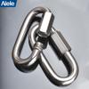 Alele D-Shape Locking Carabiner M4 Stainless Steel Quick Link Chain Connector Keychain Ring Buckle 10 Pack view 3