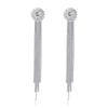 GRACE JUN Long Tassel Rhinestone Clip on Earrings and Drop Pierced Earrings for Women Party Jewelry (522 Clip-on) view 1
