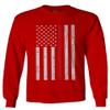0059. American Flag Thin Red Line Firefighter Support Fireman Patriotic Style Men's Long Sleeve t Shirt (Red, X-Large)