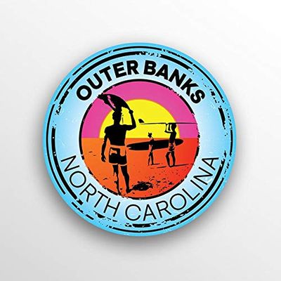 BIKONEIREI 2-Pack Outer Banks North Carolina Decal Sticker |3-inch Round | Premium Quality Vinyl Sticker | UV Protective Laminate | PD1506
