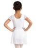 Capezio Big Girl's Flutter Sleeve Dress Dress, White, Medium view 3