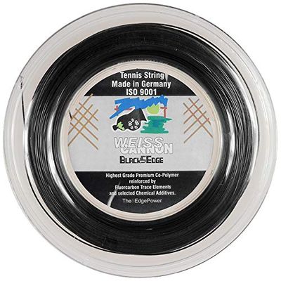 WEISS CANNON Black5Edge Tennis String - 1.24mm / 17 (Black) 660ft 200m Reel Black 5 Edge