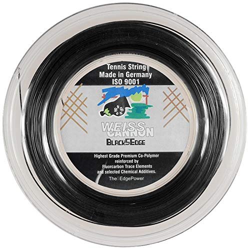 WEISS CANNON Black5Edge Tennis String - 1.24mm / 17 (Black) 660ft 200m Reel Black 5 Edge