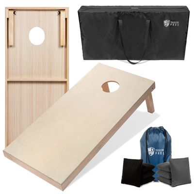 Tailgating Pros 4'x2' & 3'x2' Cornhole Boards w/Carrying Case & Set of 8 Cornhole Bags (You Pick Colors) 150+ Color Combos! (Black/Charcoal, 4'x2' Boards)
