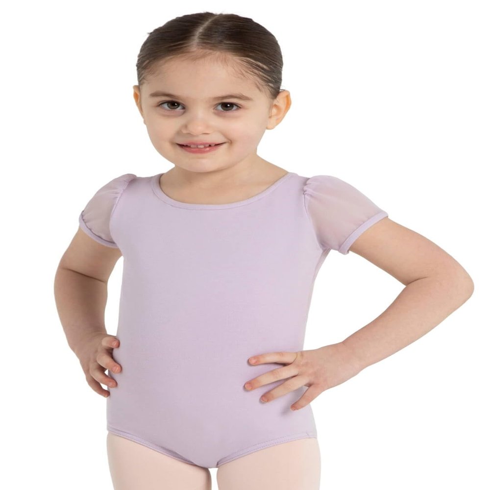 Capezio Girls Puff Sleeve Keyhole Back - Leotard, Lavender, 2T US