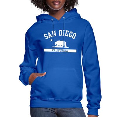 Spreadshirt San Diego California State Women's Hoodie, M, Royal Blue