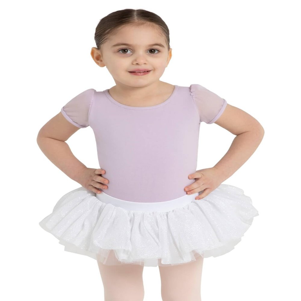 Capezio Big Girl's Glitter Tutu Skirt, White, Large