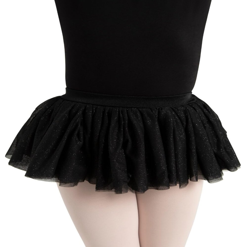 Capezio Little Girl's Glitter Tutu Skirt, Black, Intermediate