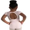 Capezio Little Girl's Puff Sleeve Keyhole Back Leotard Pants, Pink, Small view 3