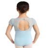 Capezio Puff Sleeve Keyhole Back Leotard - Girls, Light Blue, Medium view 3