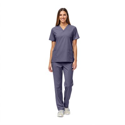 Natural Uniforms Unisex Scrub Set-Top and Pant Set (Charcoal, Medium)