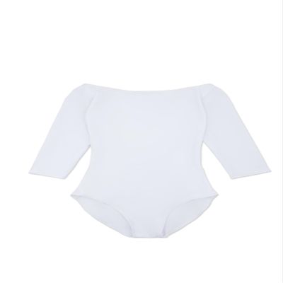 Capezio Boatneck 3/4 Sleeve Leotard, White, X-Large