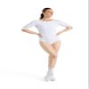 Capezio Boatneck 3/4 Sleeve Leotard, White, X-Large view 2