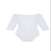 Capezio Boatneck 3/4 Sleeve Leotard, White, X-Large view 4
